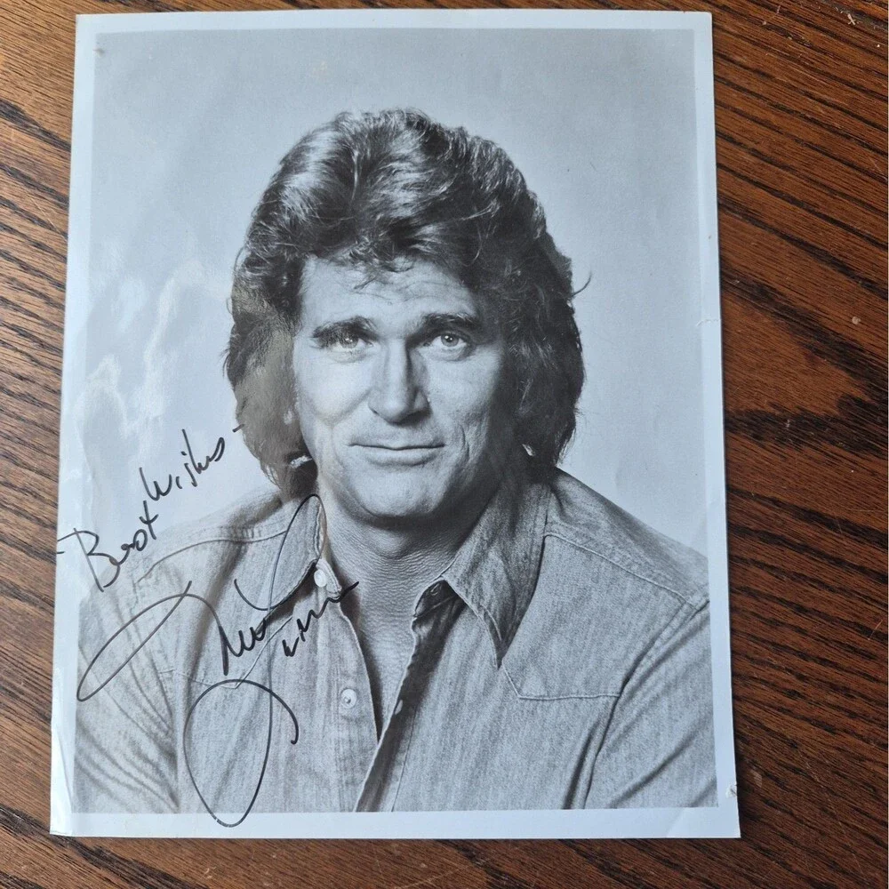 Michael Landon Hand Signed Black and White Photo 8